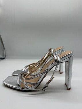 Windsor Smith Silver Strappy High Heel Sandals